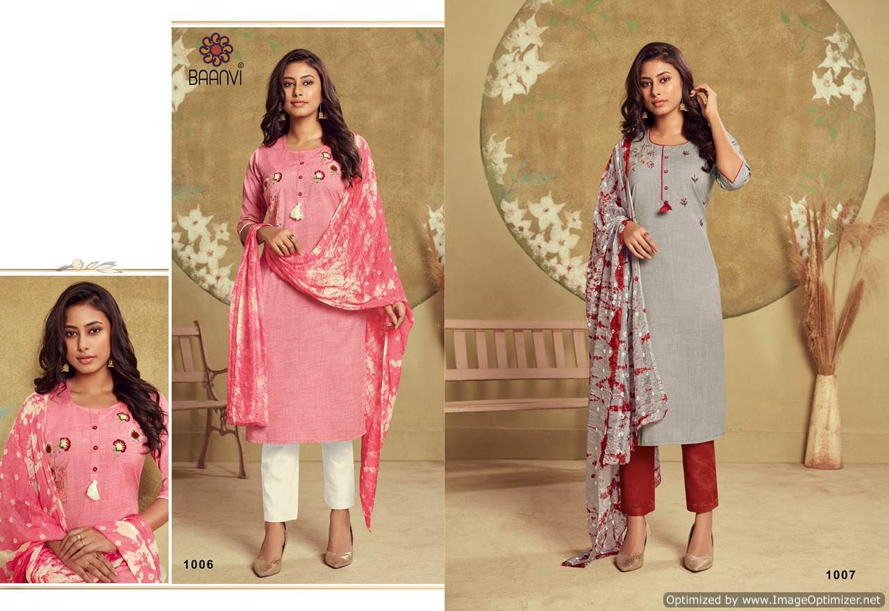 Baanvi Charvi 1 Latest Festive Wear Cotton Embroidered Ready Made Collection